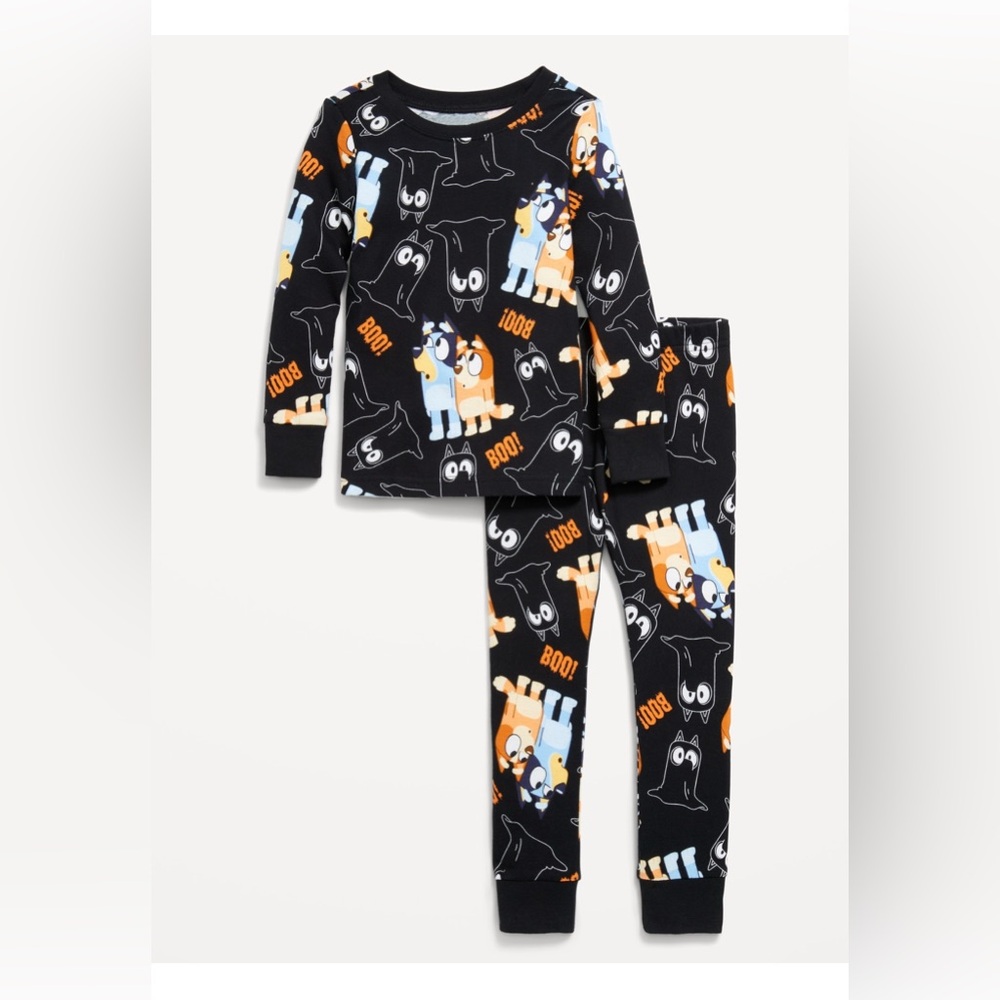 Bluey Kids Halloween Pajamas - Black and Orange